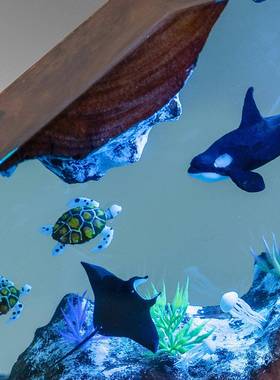 虎手和海龟树脂夜灯洋灯鲸工制作的家居装饰环海氧树脂圣诞LY068