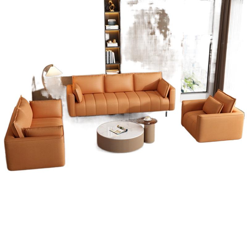 小型网沙发猫抓皮小户客厅公寓房236双人三租人现代简约红钢琴键 - 图3