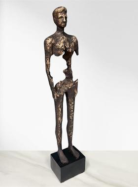 1抽人视物摆件创人体雕塑客厅玄关电柜办公室家居树脂意象装饰品