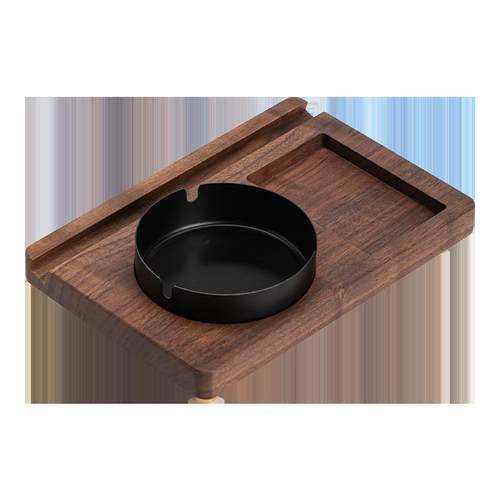 工厂胡桃木多功能烟灰缸家用客厅创意摆件个性潮流香插茶台小配件 - 图3