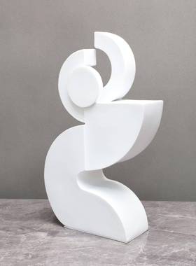 树摆件现代简约白居色抽象脂建筑几何卧室房客0001厅餐厅桌书面家