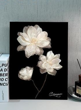 新电品现代85TMTH5M轻奢复视黑白INS风画山茶古客厅柜斗柜鞋柜装