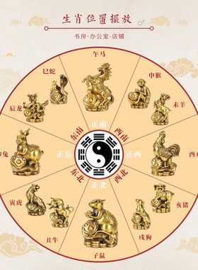 纯铜十二生肖摆件全套属相鼠牛虎兔龙蛇马羊猴鸡狗猪招财铜小摆件