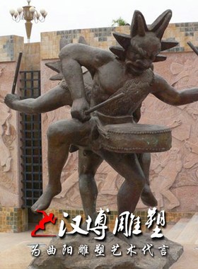 玻璃钢铸铜雕塑大型陕北扭秧歌人物雕像户外园林景观雕塑民俗文化