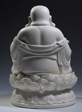 德化陶瓷9至20吋家用供奉大肚弥勒佛像客厅笑佛瓷器摆件白瓷佛像