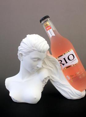 创意美女像红架现TM12110代简约欧式客白厅色人雕物艺酒术品家居