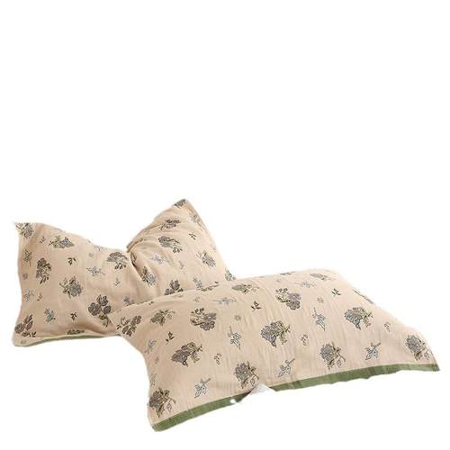 纯四层MY纱布枕巾成人用柔软防滑一棉对装式欧单人枕头家大盖巾高 - 图3