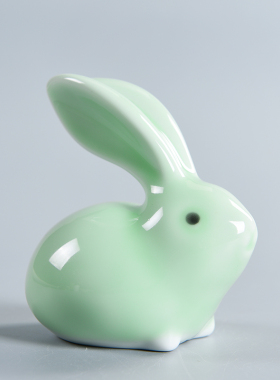 可爱小白兔子摆件陶瓷客厅家居工艺品摆设酒柜卡通萌兔装饰品礼品