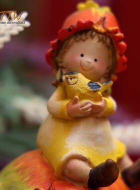 美式乡村小石榴仙子卡通客厅橱窗花园庭院玄关装饰摆件情侣送礼品