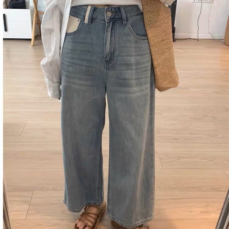 大碗plus定制大码女装微胖mm浅蓝色复古阔腿牛仔夏宽松显瘦九分裤,淘宝优惠券,粉丝福利购,淘宝优惠卷