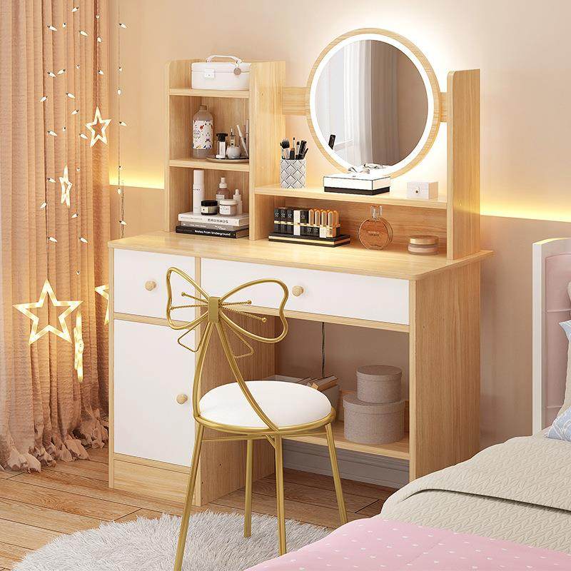 梳妆台卧室现代简约小户型收纳盒化妆台凳子2021年新款小型化妆桌,淘宝优惠券,粉丝福利购,淘宝优惠卷