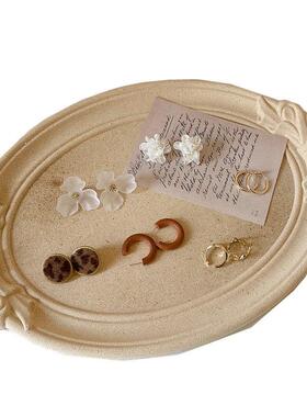 ins覆古蝴蝶结木托盘北欧风简约家居桌面摆件做旧粗胚拍照收纳盘