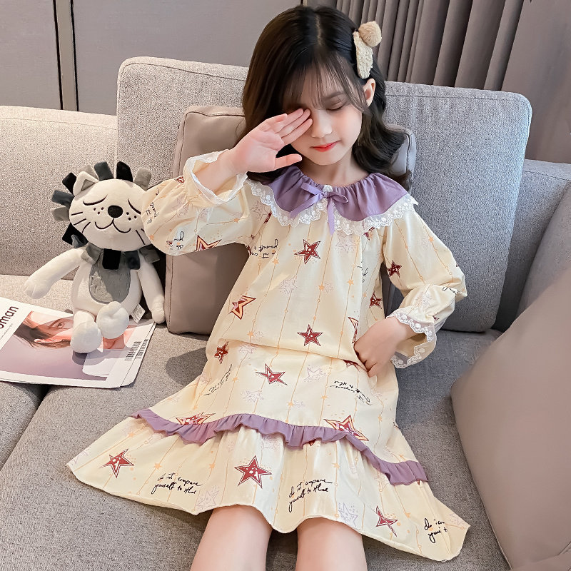 女童睡衣2021年夏季薄款纯棉公主大童家居服女孩儿童吊带睡裙可爱,淘宝优惠券,粉丝福利购,淘宝优惠卷