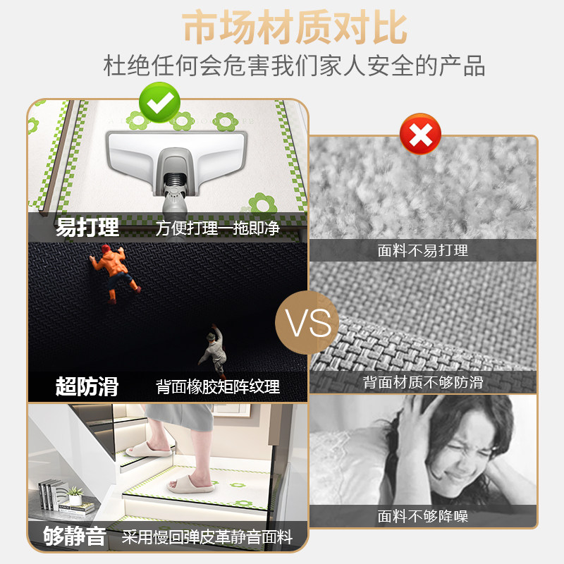 简约家用实木楼梯踏步垫网红免胶自粘防滑地垫可擦洗台阶地毯定制,淘宝优惠券,粉丝福利购,淘宝优惠卷