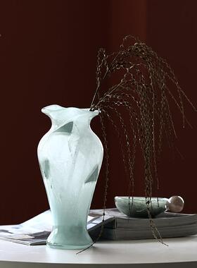 古法BXV2423式中风芬顿蓝色规则磁粉花瓶不nsi中国风鲜花餐桌电视