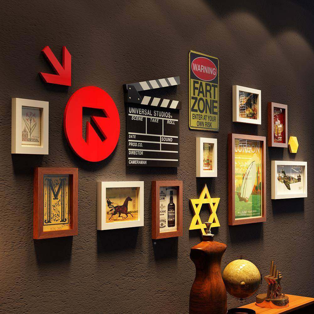 高分子_2工261业风照相片墙麋鹿头组2261合相框商餐用馆装饰画换,淘宝优惠券,粉丝福利购,淘宝优惠卷