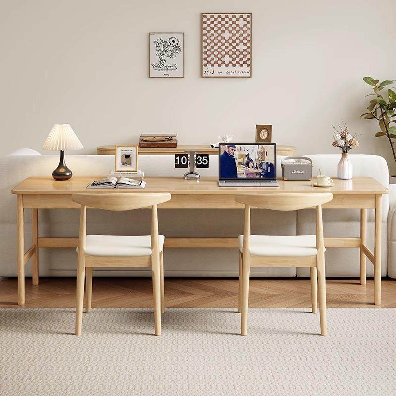 实木双人书桌45cm宽长条窄桌子家用客厅办公桌简易电脑桌写字桌子,淘宝优惠券,粉丝福利购,淘宝优惠卷