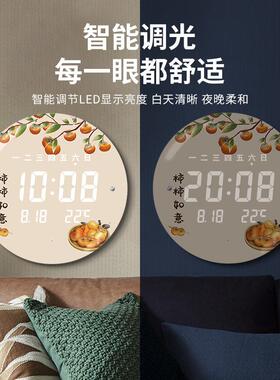 家用红挂墙钟表客厅EHB时尚意网挂钟D轻奢创装饰现代中式个性LE时