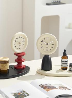 woz钟oTYOS374om屋准家居奶油风客厅桌面时摆件玄关座钟装托盘电