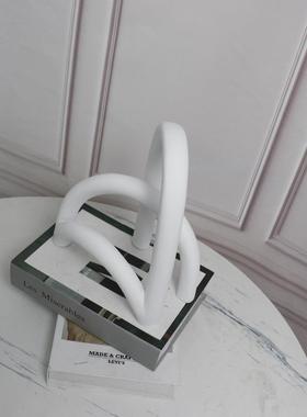 简约现柜代白色树脂拱形摆风摆件客厅玄BJ00044关电视书房饰屏品