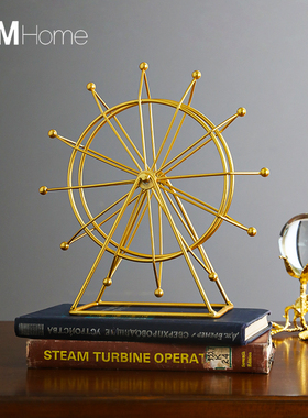 北欧创意旋转摩天轮摆件玄关酒柜电视柜桌面家居装饰品办公室摆设