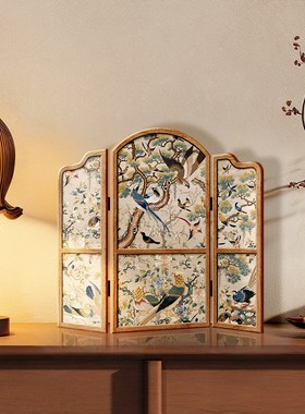 斋普尔花园桌面屏风摆件中古风餐边柜摆画复古客厅茶几装饰小物件