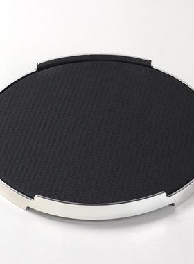 饰北欧风皮托革GSG提手金属圆形盘客厅卧置物收纳盘室家居软装品