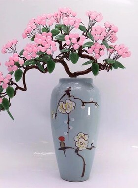 玉髓水晶发财树客厅装饰玄关酒柜电视柜开业乔迁结婚送摇钱树摆件