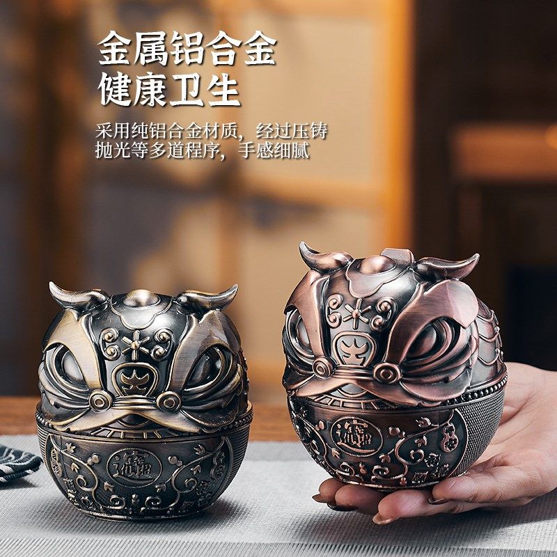 国潮醒狮烟灰缸摆件客厅家用办公室新年桌面装饰品生日礼物乔迁,淘宝优惠券,粉丝福利购,淘宝优惠卷