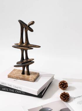 现代复古奢BJ-0007艺术抽象几客何雕塑轻摆样件板房民宿厅酒柜中