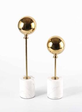 何轻客奢金属几圆球摆件简约家居书样房厅板房展厅艺术UHW创意装