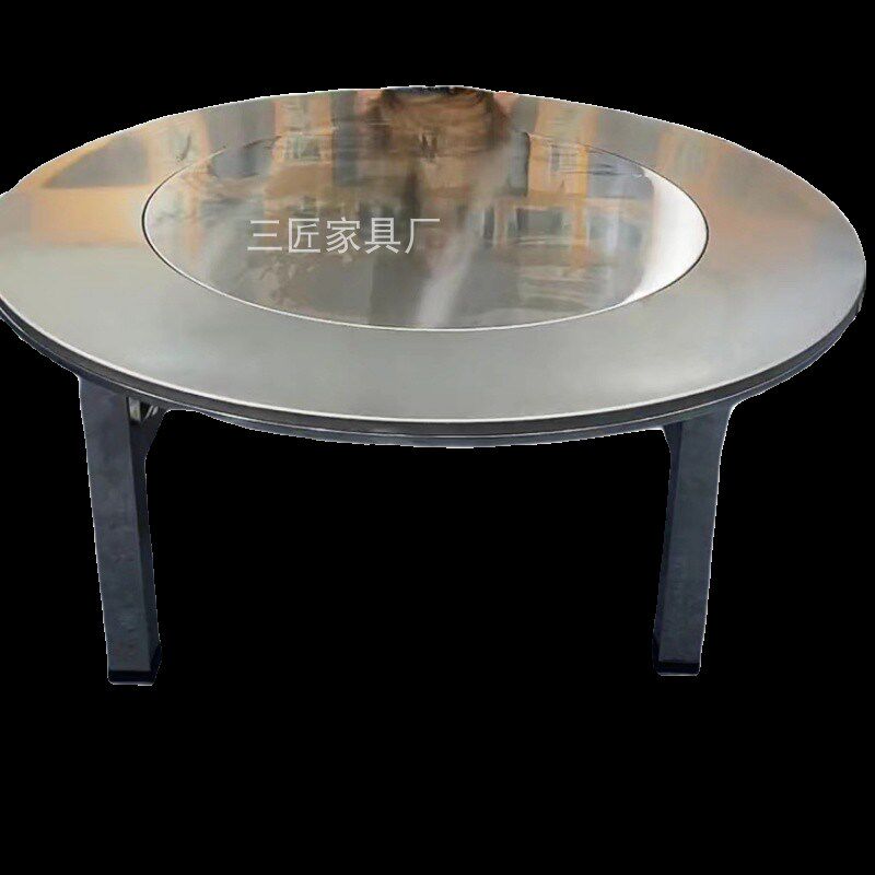 1.5~2米80特粗桌腿不锈钢内置转盘大圆桌折叠家用饭店304免安装,淘宝优惠券,粉丝福利购,淘宝优惠卷