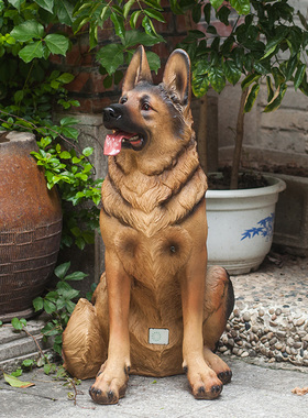 家点靓 动物雕塑工艺品大号狼狗摆件家居客厅庭院装饰品落地摆设