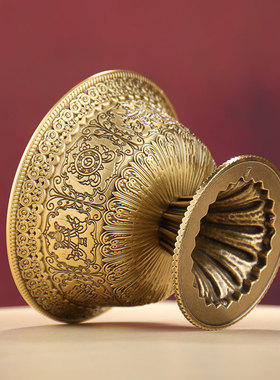 纯铜供水杯八吉祥藏式雕刻八吉祥家用家居用品八供杯供水碗圣水杯