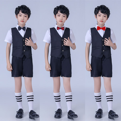 女童公主裙儿童蓬蓬纱裙白色礼服钢琴六一演出服毕业表演服装夏装 - 图3