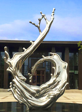 定制不锈钢喷漆金属抽象雕塑大型户外广场风景化雕像小品落地摆件