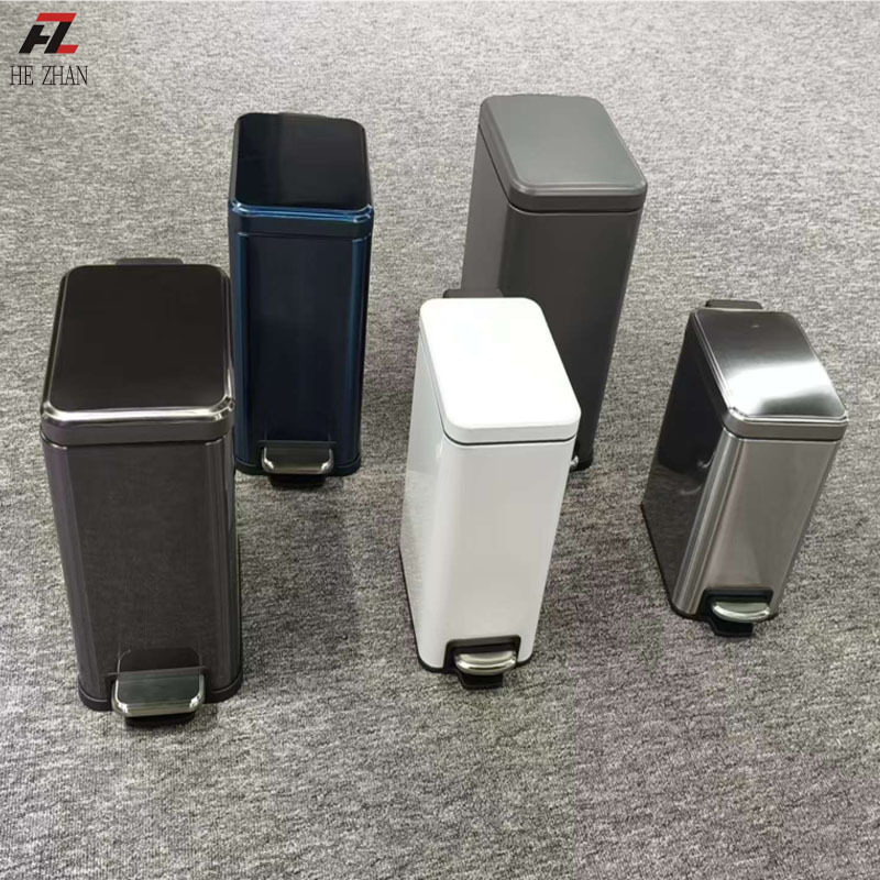 不锈钢垃圾桶夹缝脚踏式家用卫生间厨房窄缝静音缓降带盖简约 - 图3