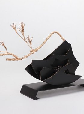 新中式装饰摆件金属雕塑松树工艺品客厅家居饰品隔断玄关禅意摆设