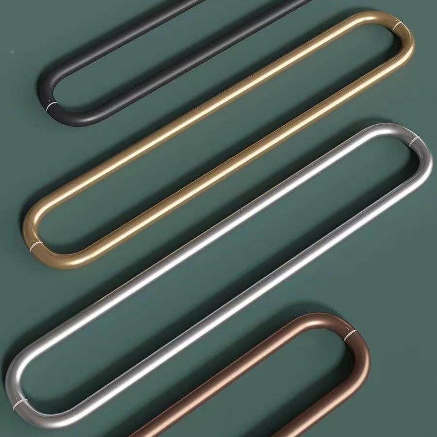 轻玻璃大门奢拉手黑色不门锈DPH钢弯管商铺手酒店实木把金色对装,淘宝优惠券,粉丝福利购,淘宝优惠卷