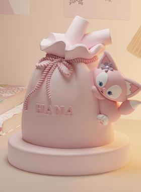 罐新款红儿童女孩存钱只罐储IYQ钱罐储蓄罐进不出零网钱可存可取