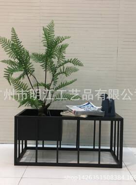北欧铁艺花箱板组合咖啡店室内样房置物1花架台花架插办公室落阳