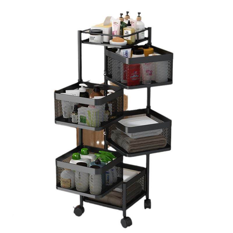 厨物房旋转置多功能落地果蔬篮多层家架用纳架收带轮可移20230912 - 图3