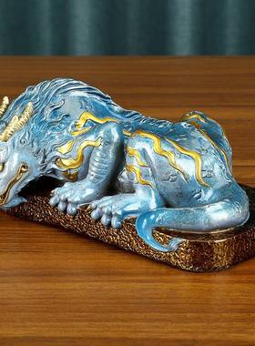 彩镇水兽摆件B-C1109办公室桌面吸兽蚣蝮设家居玄关装饰水工艺铜