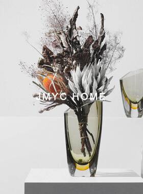 简角约代三切现口花器茶插花TCO器软装饰品酒店玄关柜花瓶餐几桌