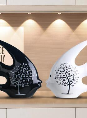 78587748创意现代约装家居饰品酒柜摆件品客厅简电视柜桌面饰鱼陶