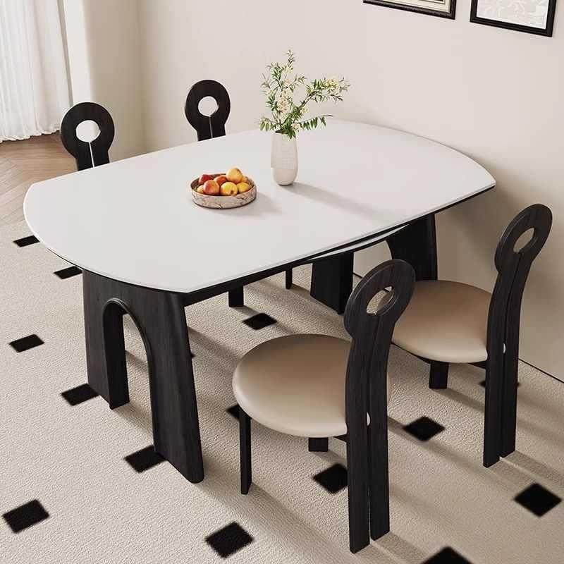 复古风法式实木餐桌设计师款轻奢高端岩板饭桌现代简约款餐桌家用,淘宝优惠券,粉丝福利购,淘宝优惠卷