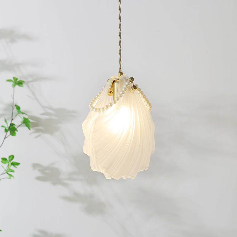 贝壳小吊灯法式轻奢创意个性设计水晶玻璃灯具浪漫温馨卧室床头灯,淘宝优惠券,粉丝福利购,淘宝优惠卷