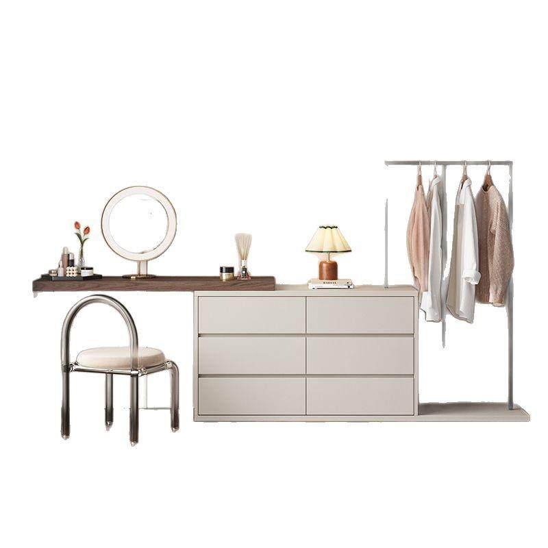 现代简约实木梳妆台斗柜一体带衣帽架收纳柜多功能转角化妆台书桌,淘宝优惠券,粉丝福利购,淘宝优惠卷