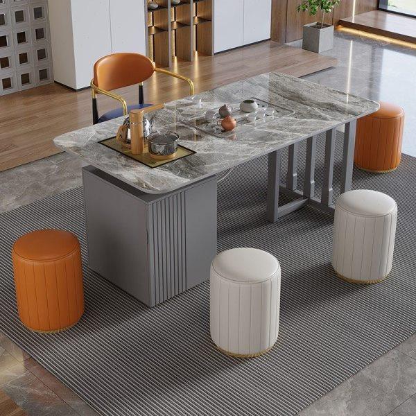 岩板茶桌椅组合现代简约轻奢小户型阳台茶台办公室家用功夫一体,淘宝优惠券,粉丝福利购,淘宝优惠卷