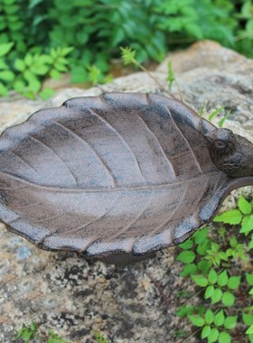 欧式铸铁小鸟叶子烛台烟缸鸟食盆家居庭院装饰摆件